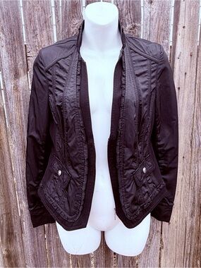 White House Black Market Black Ruffle-Trim Blazer